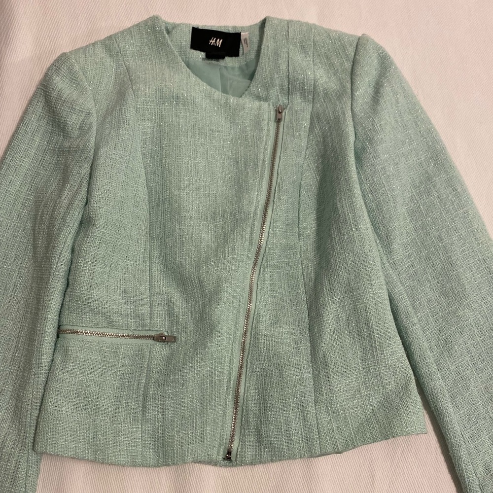 Blazer Jacket Light Aqua Blue - Size 2
